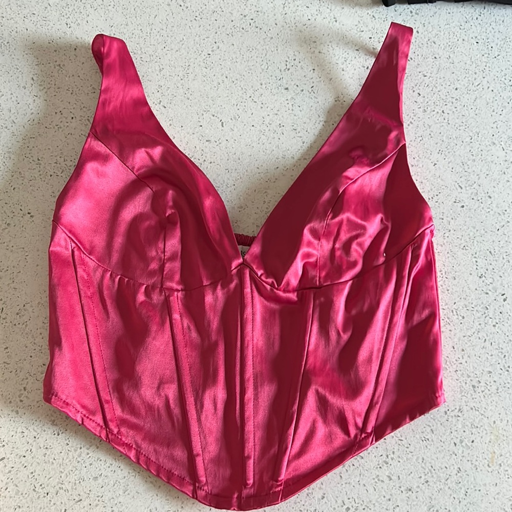 Glassons satin pink corset top